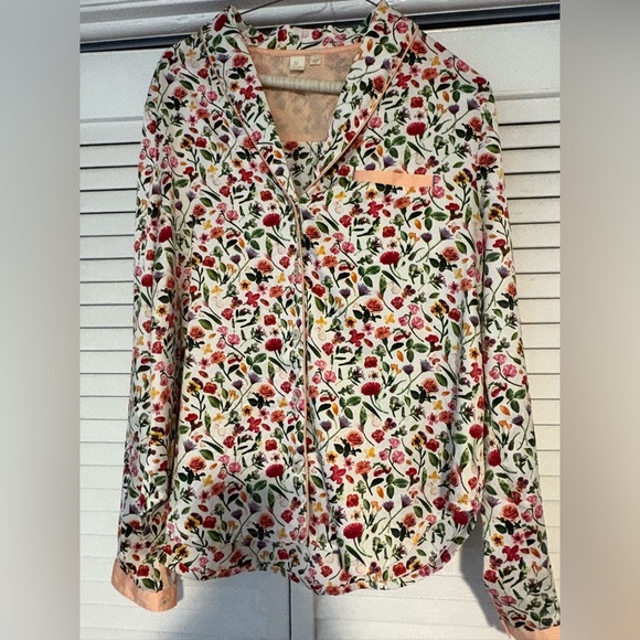 Anthropologie E by Eloise Sweet Dreams Floral Silky PJ Pajama Set - Picture 2 of 12